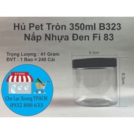 350ml Round Pet Plastic Jar B323 Black Plastic Lid Fi 83