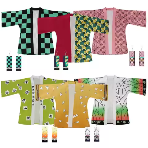 Anime Kamado Giyuu Cosplay Costume Himejima Gyomei Full Sets Cape Uniform for Kids Adult Halloween C