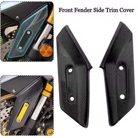 Motorcycle Accessories 2PC Front Fender Side Trim Cover Carbon Fiber Black For Yamaha TMAX 530 560 2
