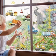 WandSticker4U - Spring Window Stickers Children Self-Adhesive Construction Site (65 x 62 cm) I Windo
