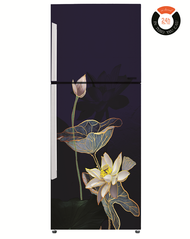 [HCM]Decal Dán Tủ Lạnh HOA SEN NỀN TÍM- THUTHAODECOR
