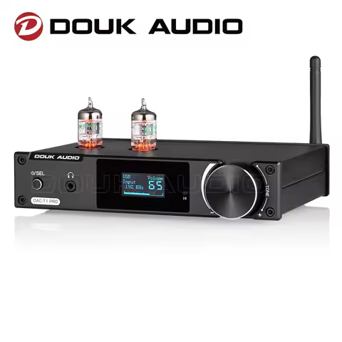 Douk Audio HiFi JAN5654 Tube Preamp with Bluetooth 5.0 Receiver S/PDIF USB DAC D/A Audio Adapter Hea