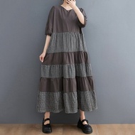 Hotsale XITAO Vintage Style Temperament Dress Appear Thin Summer Minority Loose Elegant Color Dress HQQ0464