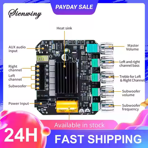 YS-MT21 Stereo Audio Amplifier 50Wx2+100W Car Audio BT Amplifier with Treble & Bass Control BT5.0 fo