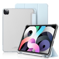 iPad case Anti-bend cover With pencil slot Frosted transparent case for ipad 2022 M2 Pro 11 iPad Pro 12.9 (2020/2021/2022)Transparent back cover Smart protective case