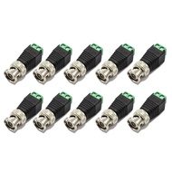 vlag <br>10Pcs Male Metal BNC Connector with DC Connector Plug Screw Terminal UTP Video Balun for CC