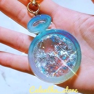Clock Key Chain Inside With Shake charms (No Water) - shaker resin keychain - With video
