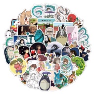 50 PCS Miyazaki Hayao Anime Stickers Moving Castle Spirited Away Cartoon Stickers for Bike Laptop Bo