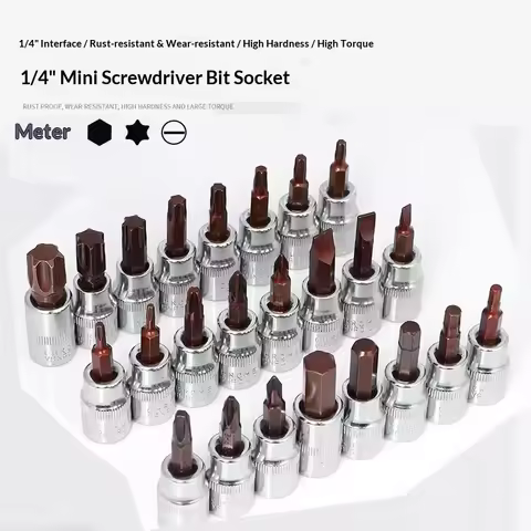 1/4 Inch Screwdriver Bit So1/4 Incket Set Hex Screw Driver Bits H2-H10 Screwdriver Accessories For T
