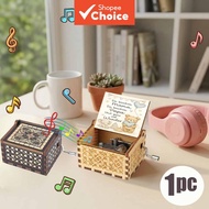 1pc Cute teddy bear and elephant with hearts Vintage Wooden Hand-Cranked Music Box, Holiday Gifts fo