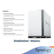 Synology DS223j NAS DiskStation 2-Bays NAS with Quad Core CPU similar with DS124