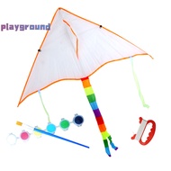 [playground] 1Set Blank Triangle Kite DIY Children Doodle Coloring Kite DIY Cartoon Graffiti Kite Fa