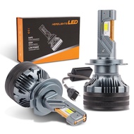 Q7 Tiga Tiub Tembaga Lampu Depan LED Kereta H7 Putih Cahaya 180W Rasuk Tinggi dan Rendah H11 Lampu D