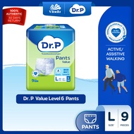 Dr. P Value Level 6 Absorbency Adult Pant Diaper M10/ L9/ XL8 - 2x Skin Protection with Quick Dry