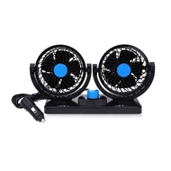 BY557 12V 4'' 360 DEGREE ROTATE 2 SPEED CAR FAN 1.4M - CIGARETTE PORT (BLUE)