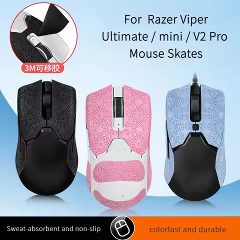 For Razer Viper Ultimate / Viper Mini / Viper V2 Pro - Anti-slip Grip Tape, Side Skirts With Snowfla