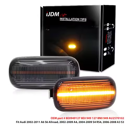 iJDM Amber yellow LED Front Fender Side Marker Light For Audi A3 S3 8P A4 S4 RS4 B6 B7 B8 A6 S6 RS6 