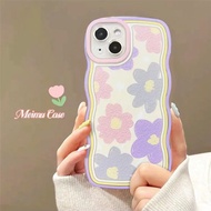 Casing Samsung Galaxy J4 J6 Plus J7 J2 Pro J7 Prime A7 2018 Watercolor Colorful Flowers Wavy Edge Phone Case Shockproof Soft Tpu Cover