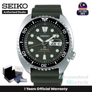 [Official Warranty] Seiko SRPE05K1 Men's Prospex King Turtle Analog Automatix Diver Green Silicone Strap Watch (watch for men / jam tangan lelaki / seiko watch for men / men watch)