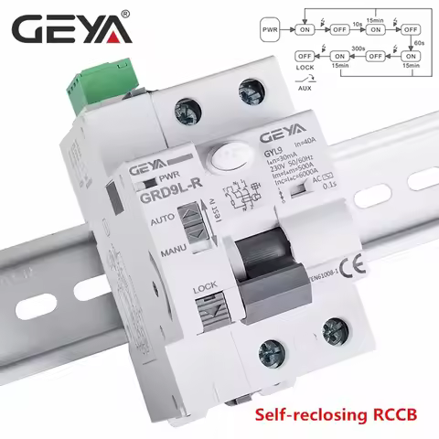 GEYA 6KA ELCB RCCB 2P Automatic Reclosing Device Remote Control Circuit Breaker Recloser RCD 40A 63A