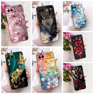 Black Case Google Pixel 6A Cover Silicone Cute Cat Fashion Funny Painted Casing GX7AS GB62Z G1AZG GB