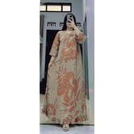 Daster Long Lengan Panjang LD 115 PB 130 Bawah Mata Kaki / Gamis Daster Bunga Bunga / Daster Panjang