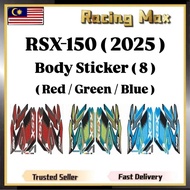 RSX-150 RSX RS-X 150 RSX150 2025 Body Sticker (8) Stiker Cover Set Stripe 8 Coverset Strike Black = 