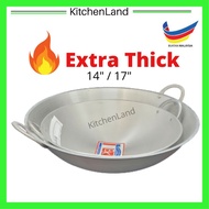 Kuali Aluminium Tebal 14"/17' Extra Thick Double Handle Aluminium Wok Kuali Rumah