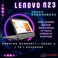 Lenovo N23 Touch Screen +Flip Chromebook - Intel N3060 4GB Ram 32GB Storage 11.6 Inch Laptop Murah OS Playstore