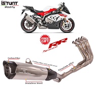 For BMW S1000RR 2017 2018 Motorcycle Exhaust Escape Full System modified Titanium Alloy Front Mid Link Pipe Carbon Fiber