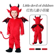 Red Little Devil cos Halloween Children's Costume Boys Girls Clothes Props Beef Fork Weapons Devil 1