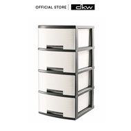 DKW HH-420/4 ตู้ลิ้นชักอเนกประสงค์ 4 ชั้น ลายเส้น จัดเก็บของใช้ เสื้อผ้า ลิ้นชักขนาดใหญ่ ตู้ใหญ่