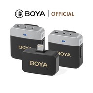 BOYA BY-M1V Wireless Microphone with Active Noise Cancellation 2.4GHz Mic for iPhone Android Camera 