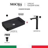 Mocha Counter Top Basin MAB7045-BL Ceramic Made Black Colour wash basin package toilet tandas