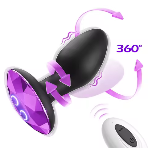 QINYU 360 Rotation Anal Plug Wireless Vibrator Butt​ Plug Masturbator Man Prostate Massager Adult An