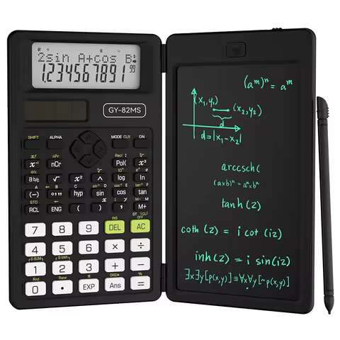 2-In-1 Foldable Scientific Calculator & 6 inch Writing Tablet 82MS 240 Function LCD Display For Coll