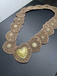 เข็มขัดผู้หญิง Bohemian Style Retro PU Leather Waist Belt