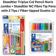 Staedtler Triplus Col Pencil Noris Jumbo + Staedtler NC Fibre Tip Pens with 2 Tips / Fiber-tipped Du