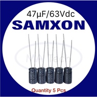Capacitor 47uf 63v 47uf63v 47uf 63v Size 6.3x11.0mm Distance 2.5mm 1 Set There Are 5 Pieces (Piece)