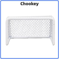 CHOOKMY Aquarium Soccer Goal, White 11*6.5*6cm Mini Soccer Goal,  Stainless Steel Frame Miniature So