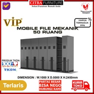 vip® mobile file mekanik sistem roll o pack 50 compartment arsip - plat 1.2mm