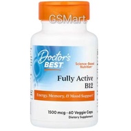 Doctors Best Fully Active B12 1500 mcg 60 Veggie Caps (exp: 9/2026)