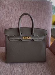 Hermes Birkin 25 大象灰金扣手袋Hermès Birkin25 Togo Etoupe gold hardware