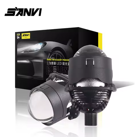 2024 SANVI 125W S8 MAX 2.5 Inch Projector Lens for H1 Bulb 9005 9006 H4 H7 LED Lamps for Headlight C