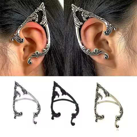 Elf Ear Clip Irregular Dark Elf Ear Hanging Personality Coldness Wind Earrings Small Design Earrings