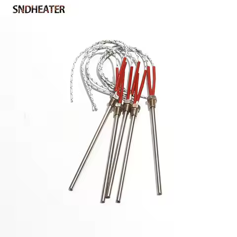 SNDHEATER 1pc 110V/220V/380V Threaded Single Head Heating Pipe 304SS DN6 G1/8 10mm BSP Thread Cartri