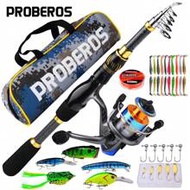Proberos Fishing Rod Kit,  4.9FT-7.9FT Carbon Fiber Reel Combo Pole And Telescopic Fishing With Line
