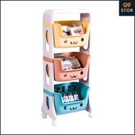 G9 Stor Children Stor Rack with Wheels 3 Layer, Baby essential storage Toys Book Skincare storage bo