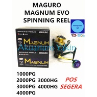 【READY STOCK】4077 MAGURO MAGNUM EVO SPINNING LIGHT JIG REEL 1000PG 2000PG 3000PG 4000PG 3000HG 4000H