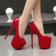 ️ 35-44 Women's Size High Heels 18 Cm.8cm Tight Shoessexy Wedding Shoe Platform Leather Shoes